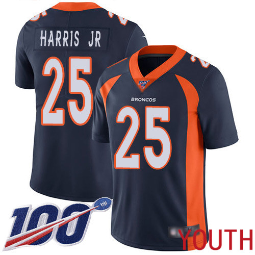 Youth Denver Broncos #25 Chris Harris Jr Navy Blue Alternate Vapor Untouchable Limited Player 100th Season Football NFL Jersey->youth nfl jersey->Youth Jersey